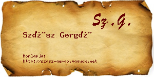 Szász Gergő névjegykártya